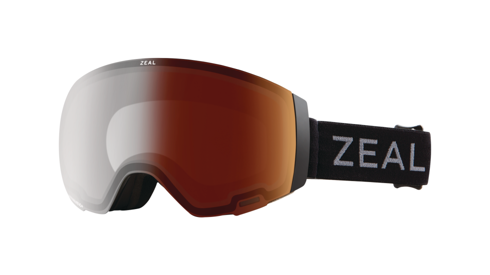 Zeal Optics Portal Snow Goggle Dark Night with automatic+ gb + persimmon sky blue lenses (quarter view)